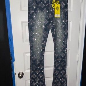 Guapi Blue Jeans with Silver Embellishments